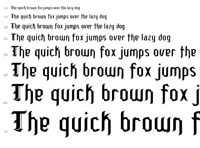 Patinio Gothic font waterfall